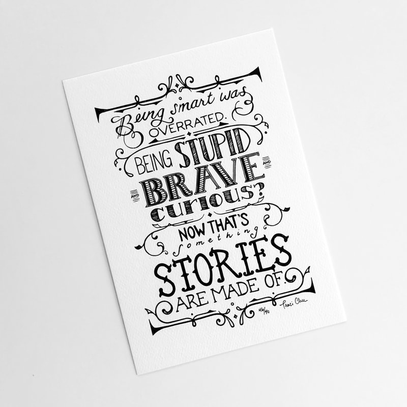 handlettered quote print