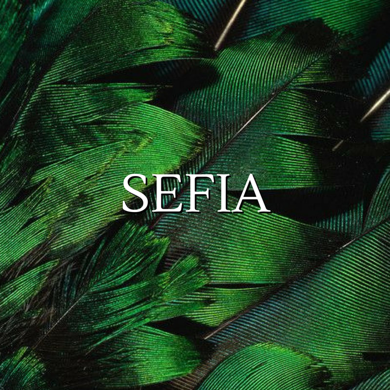Sefia (The Reader Trilogy) playlist album cover with a close up of green feathers