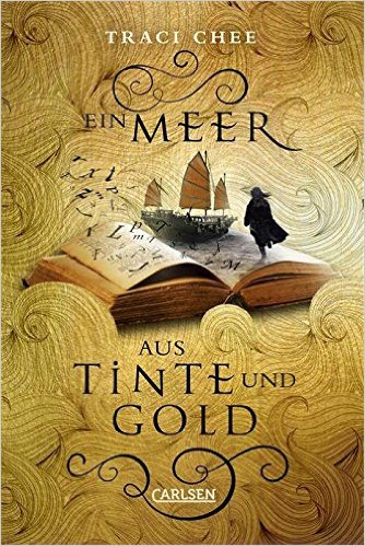 cover of the German edition of THE READER by Traci Chee, EIN MEER AUS TINTE UND GOLD