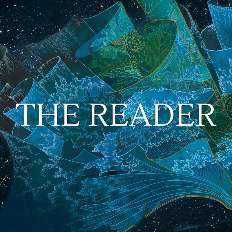 The Reader (The Reader Trilogy) playlist album cover with blue and green illustrations from the cover of THE READER by Traci Chee