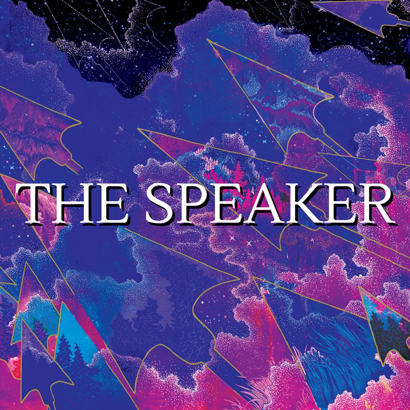 The Speaker (The Reader Trilogy) playlist album cover, featuring pink and purple illustrations from the cover of THE SPEAKER by Traci Chee